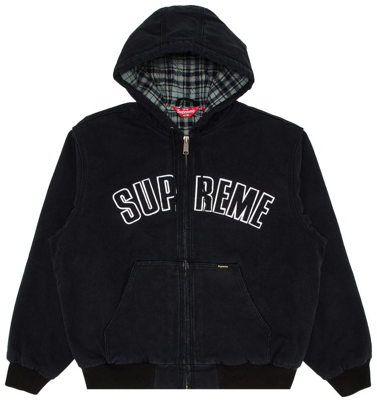 Supreme Black Reflective Arc Hooded Work Jacket
