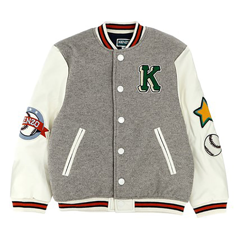 KENZO KIDS Embroidery Patches Bomber Jacket