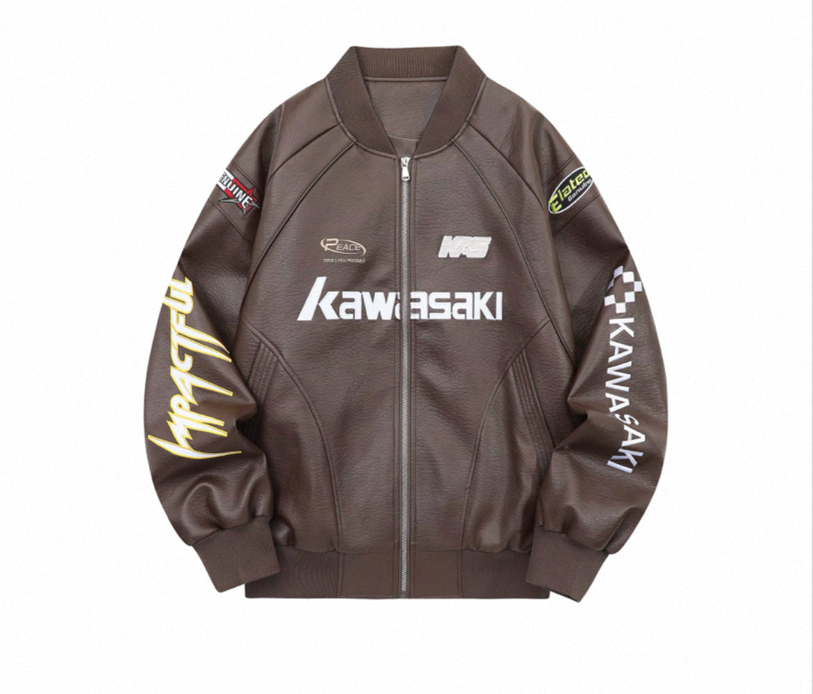 Kawasaki Leather Jacket Brown – Royal Culture