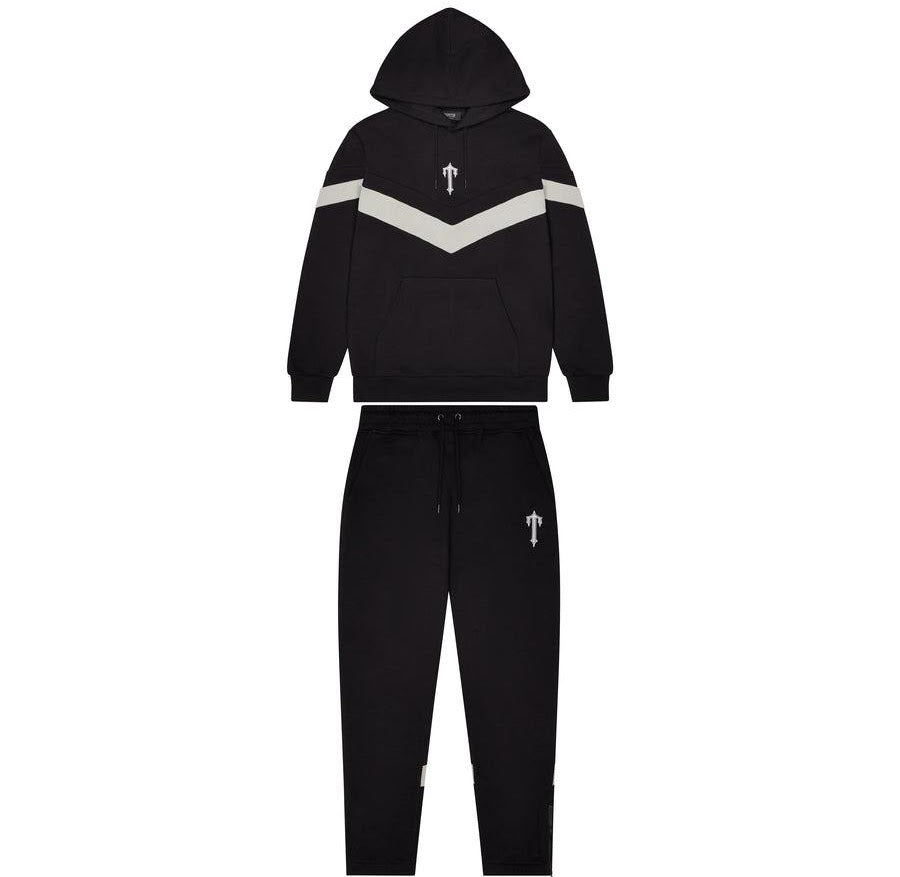 Trapstar V Stripe Hooded Tracksuit Black/Grey – Royal Culture