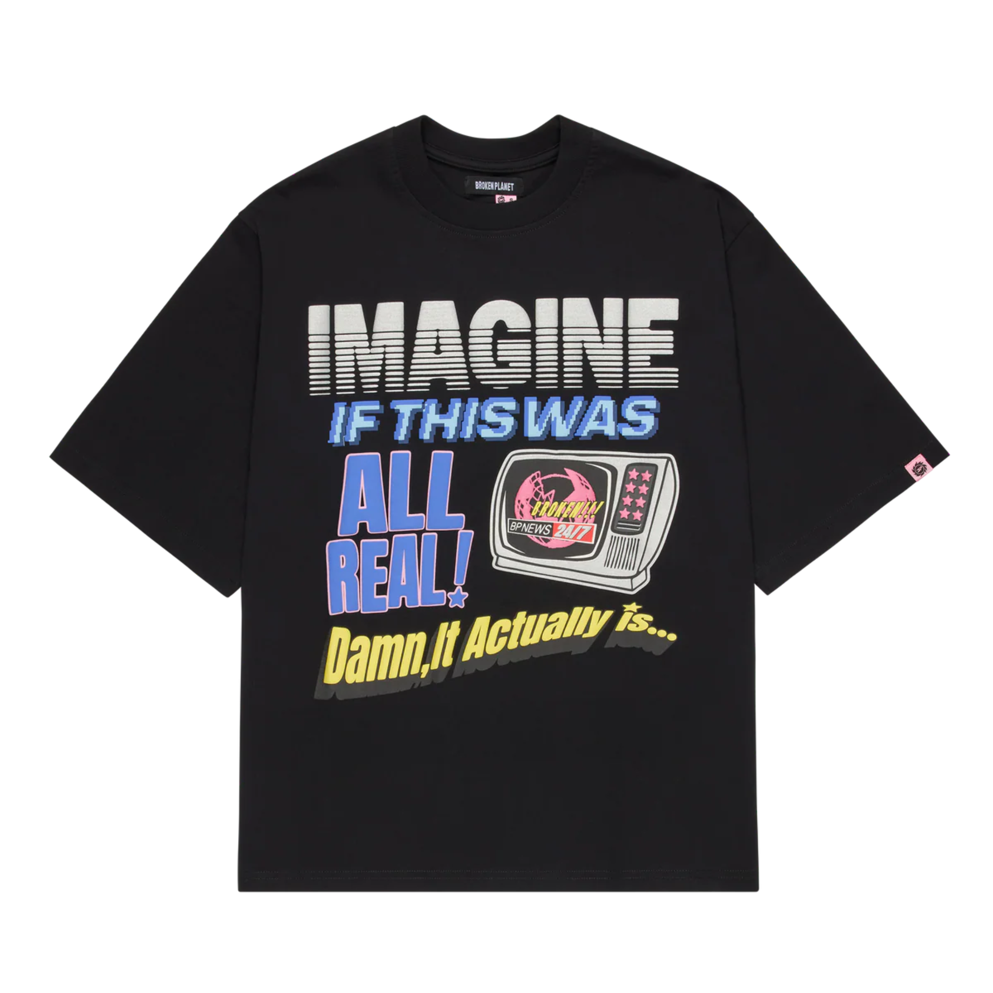 【新品未開封】BESTY ONLY LIMITED T-Shirt Broken Planet BP News T-Shirt Midnight Black – Premium Cotton Tee