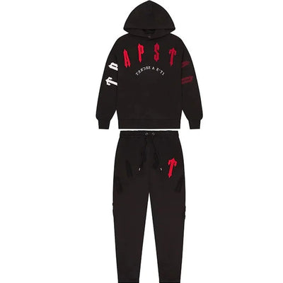 TRAPSTAR IRONGATE ARCH CHENILLE 2.0 BLACK/RED TRACKSUIT