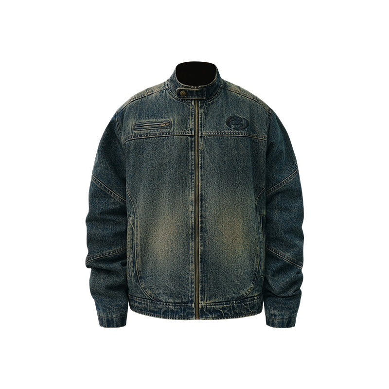 ANTIDOTE Washed Gradient Denim Motorcycle Jacket – Royal Culture