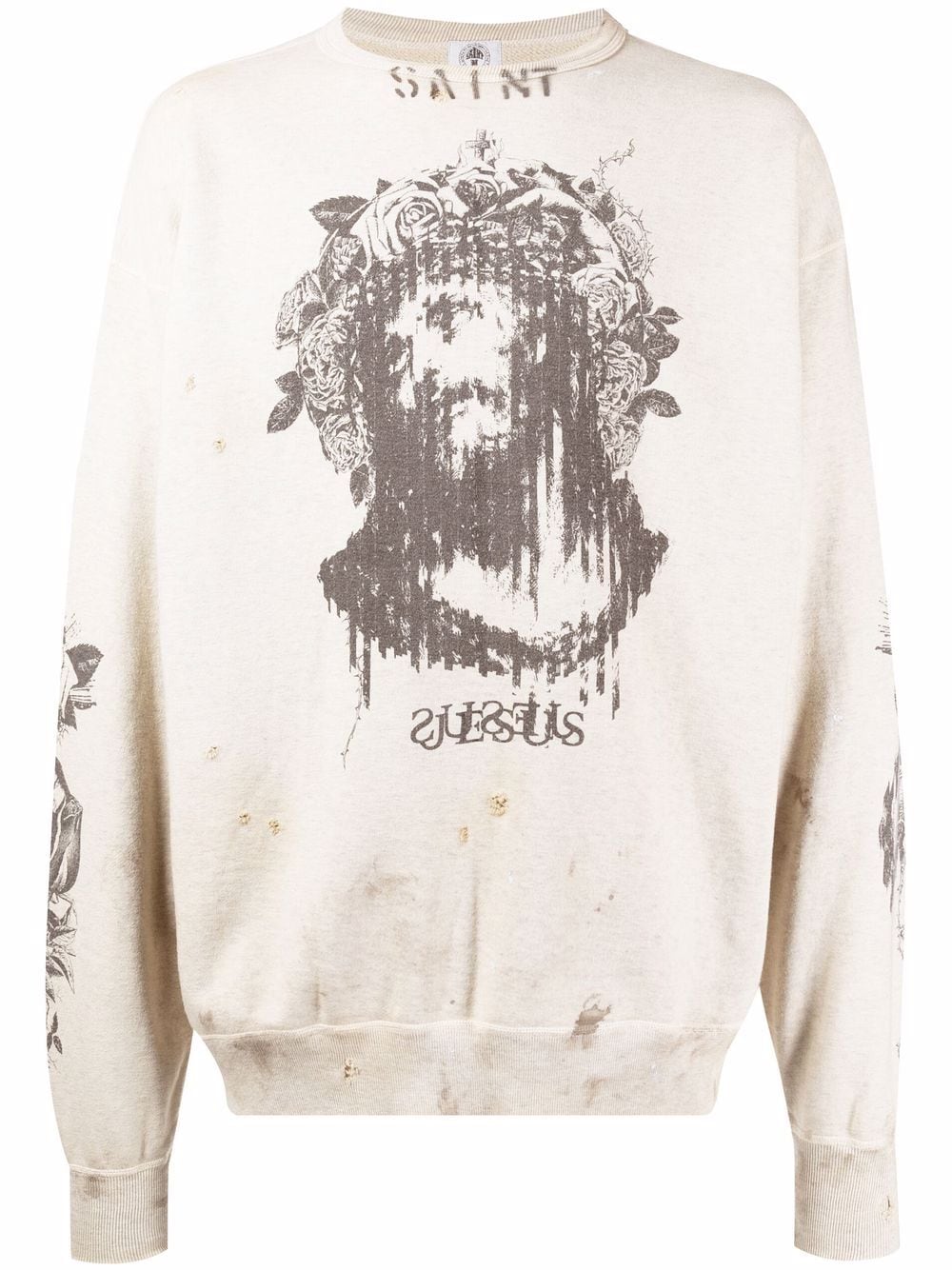 SAINT MXXXXXX JESUS Logo crew-neck Sweatshirt – Royal Culture