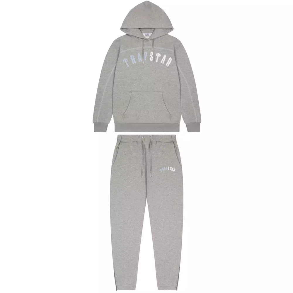 Trapstar London Irongate Arch Chenille Hoodie Tracksuit Grey Ice