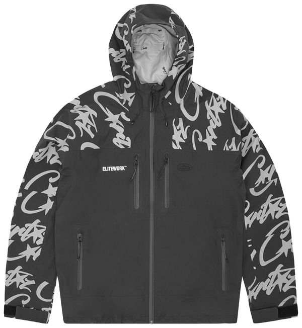 Corteiz Elitework Waterproof Shell Jacket 'Black'