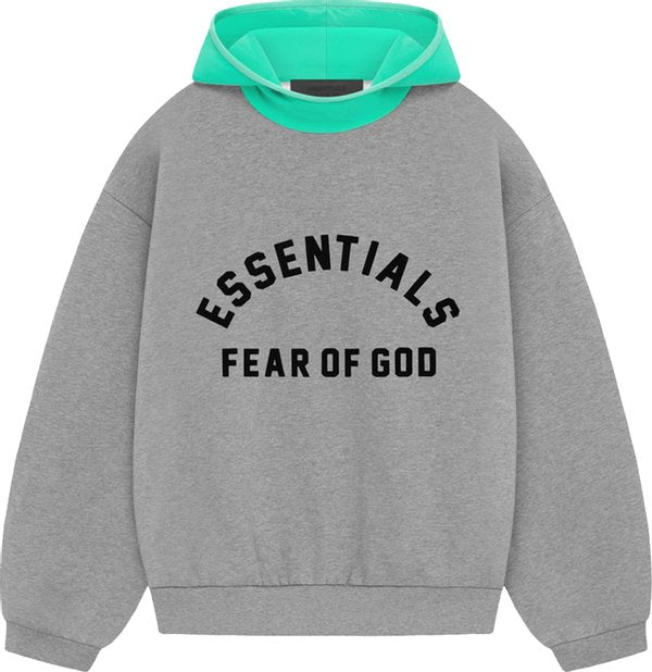FEAR OF GOD Essentials nylon fleece hoodie dark heather/mint leaf (SS24)