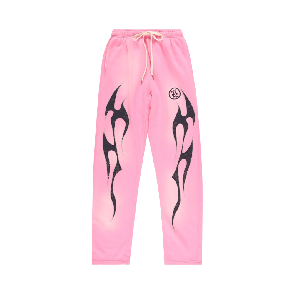 Hellstar Flame Sweatpants Pink Black - Bold Graphic Design, Ultimate Comfort Streetwear