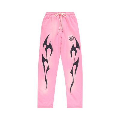 Hellstar Flame Sweatpants Pink Black - Bold Graphic Design, Ultimate Comfort Streetwear