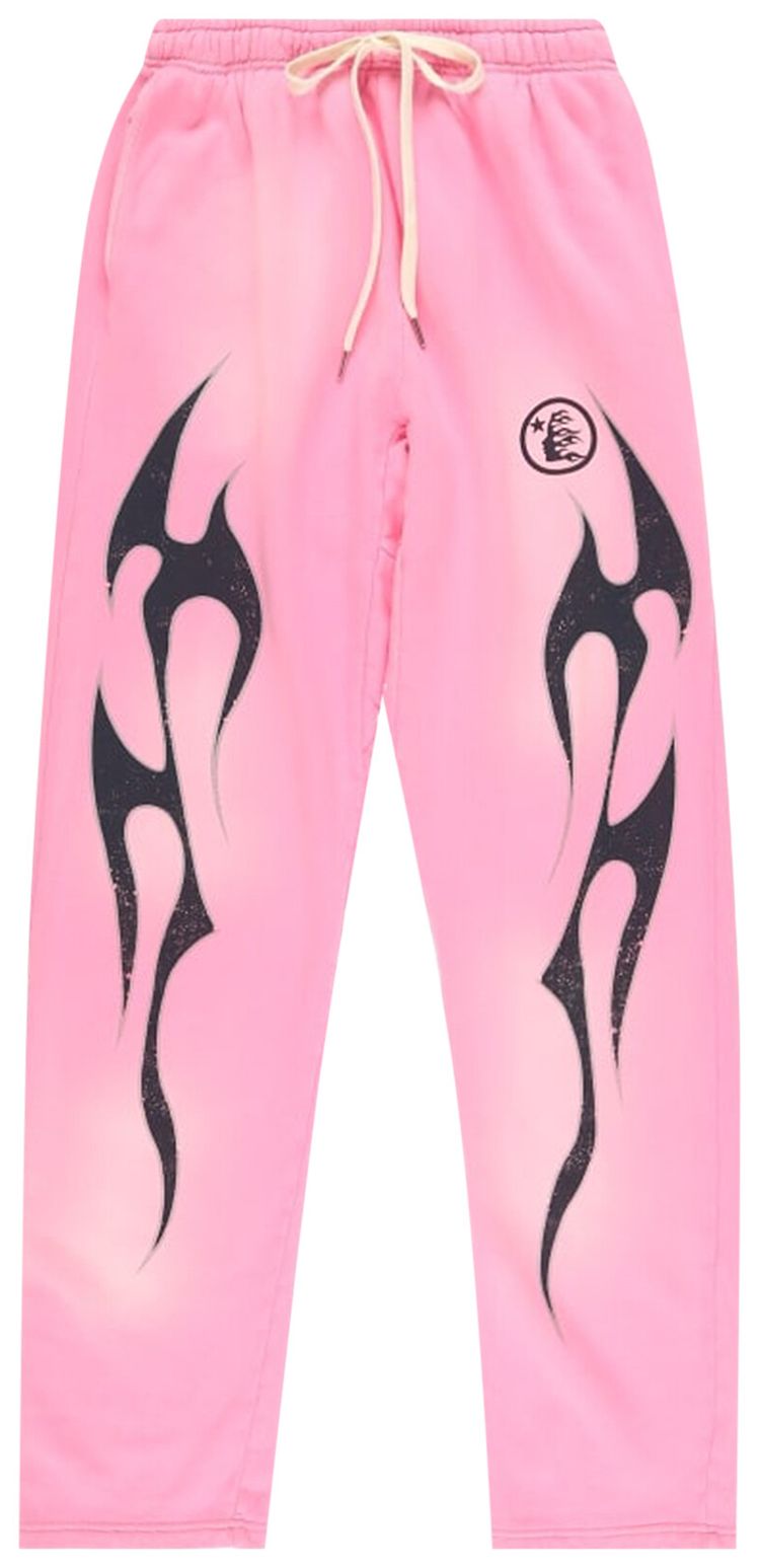 Hellstar Flame Sweatpants Pink Black - Bold Graphic Design, Ultimate Comfort Streetwear
