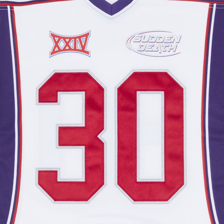 Supreme White Sudden Death Football Jersey: Iconic SS24 Athletic Mesh Top