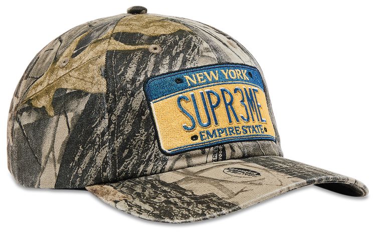Supreme License Plate 6-Panel Realtree Hardwoods Camo Adjustable