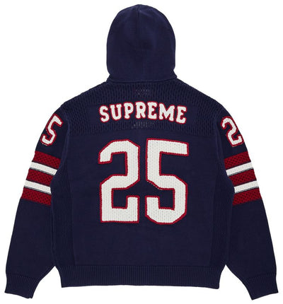 Supreme Sport Navy Zip-Up Hooded Sweater - Premium Collegiate Style Hoodie