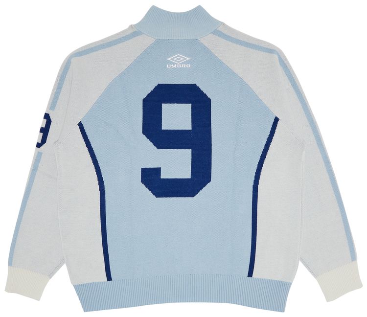 応援グッズ Supreme x Umbro Zip Up Sweater LightBlue Supreme x Umbro Zip Up Sweater Light Blue – Royal Culture