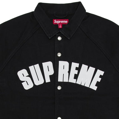 Supreme Arc Logo Black Denim Coaches Jacket: Iconic Streetwear Outerwear