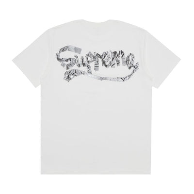 Supreme White Tape Logo T-Shirt: Iconic Streetwear Essential with Unique Graphic