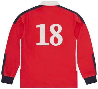 Corteiz Men's Paneled Rugby Shirt Red Long Sleeve Top