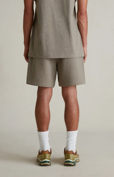 Fear of God Essentials SP25 Metallic Logo Shorts ‘Homestead Heather’