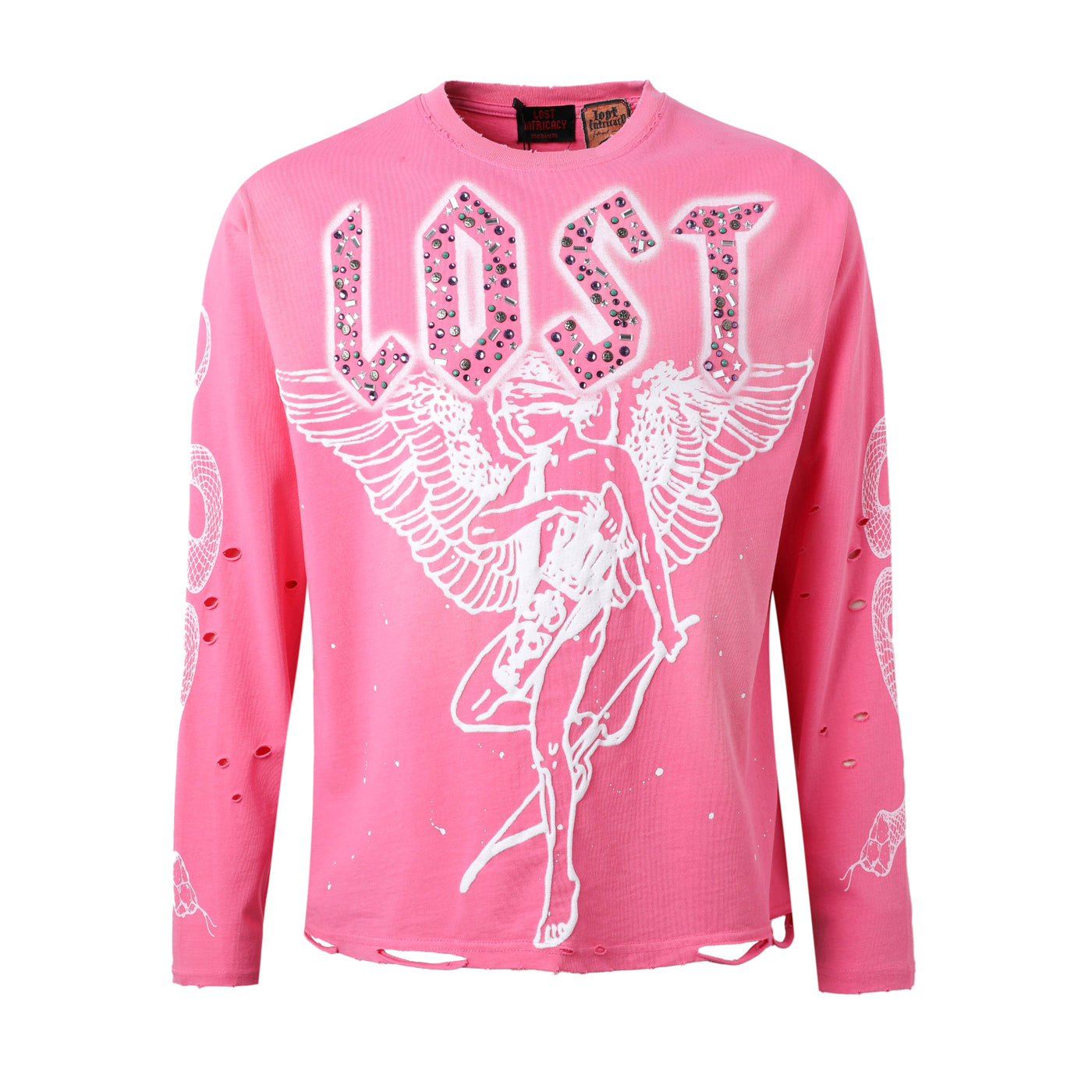 Lost Intricacy Women's Pink Angel Long Sleeve Top