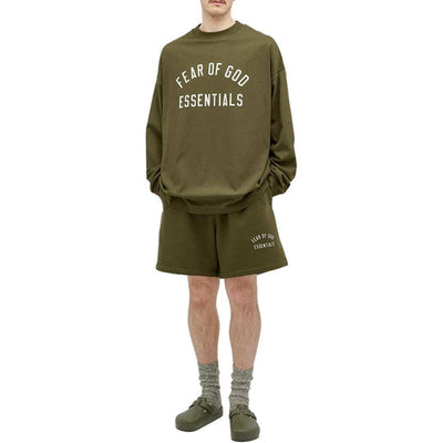Fear of God Essentials Fleece Soccer Short Military