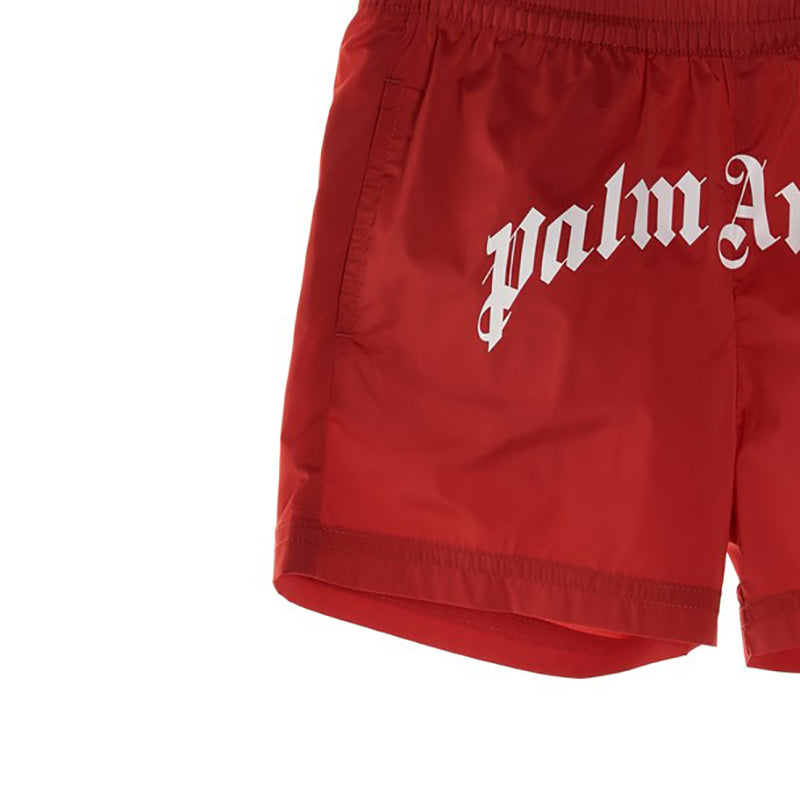 PALM ANGELS 'Curved Logo' Swimming Trunks