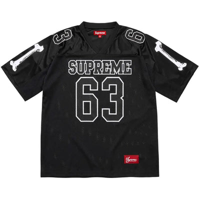 Supreme Black Stadium Bones Football Tee - Iconic Number 63 Streetwear