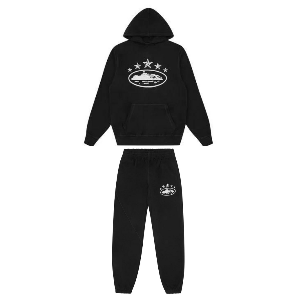 Corteiz 5 starz tracksuit black