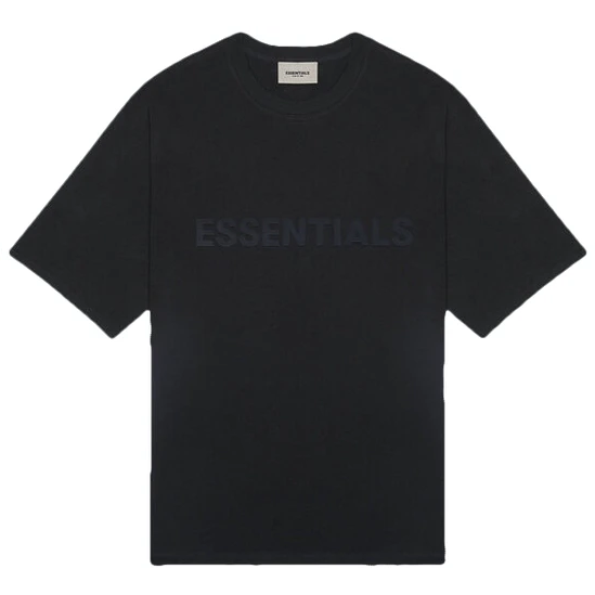 (SALE) FEAR OF GOD ESSENTIALS 3D Silicon Applique Boxy T-Shirt Limo/Black