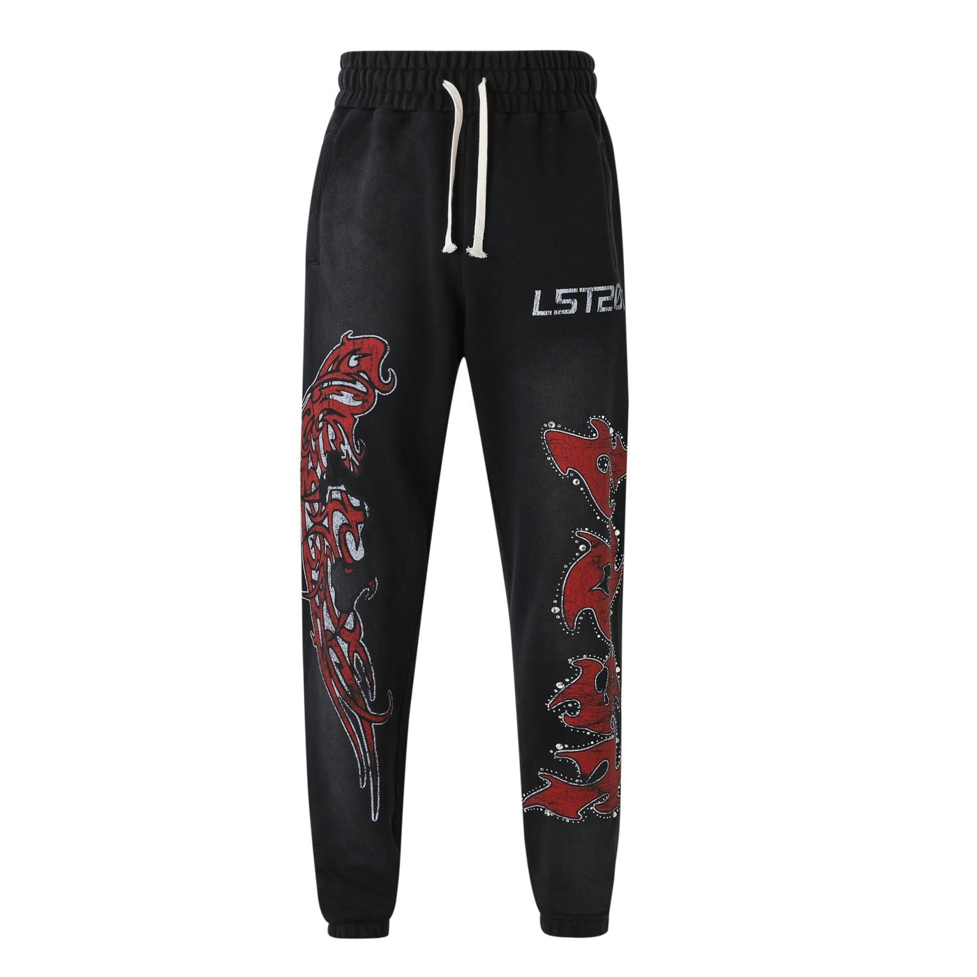Evil Wing Kids Premium Sweatpants with Hand‑Applied Rhinestones
