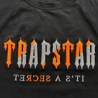 Trapstar Chenille Decoded Short Set - (BLACK/ORANGE)
