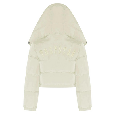 TRAPSTAR Irongate Detachable Hooded Puffer Jacket Cream Womens