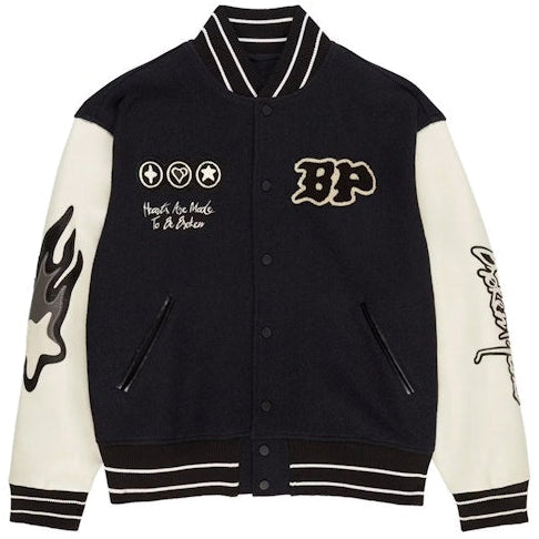 Broken Planet Varsity Jacket Black/White