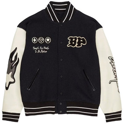 Broken Planet Varsity Jacket Black/White