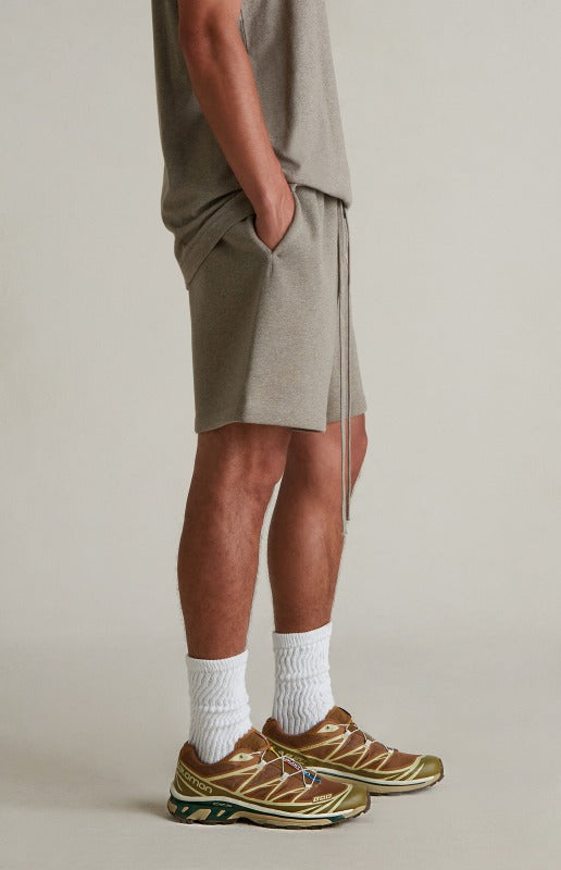 Fear of God Essentials SP25 Metallic Logo Shorts ‘Homestead Heather’