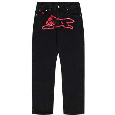 ICECREAM Running Dog Denim Pant Black/Red Frost