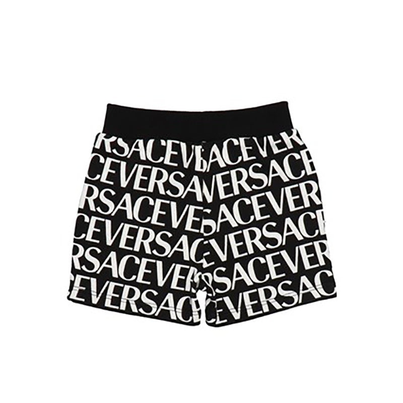 VERSACE KIDS All-over Logo Shorts