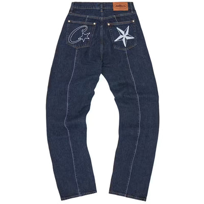 Corteiz C-Star Denim Pants Dark Wash