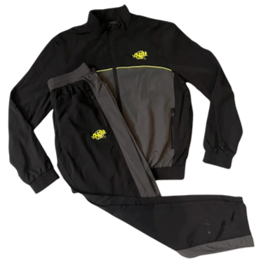 Syna Logo Shell Tracksuit - Grey/Black/Yellow