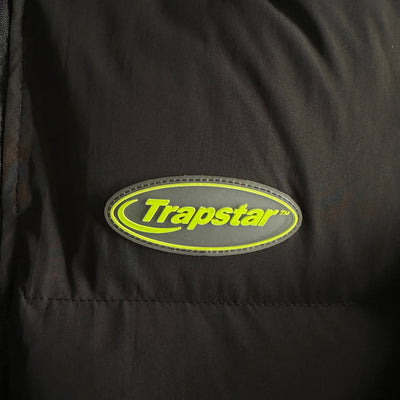 Trapstar Hyperdrive Detachable Hooded Puffer Jacket - Black/Lime