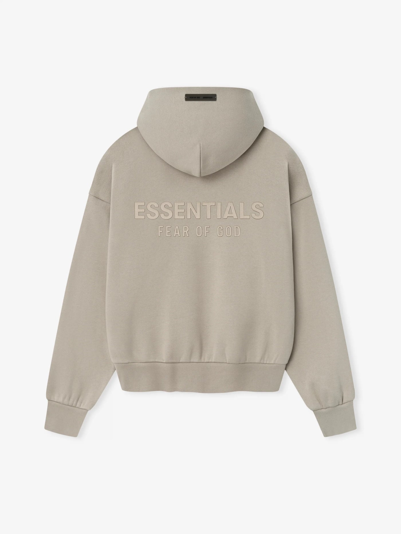 FEAR OF GOD ESSENTIALS Metallic Logo Fleece Hoodie ‘Timber’ SP25