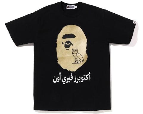 BAPE x OVO Ape Head Tee Black Gold