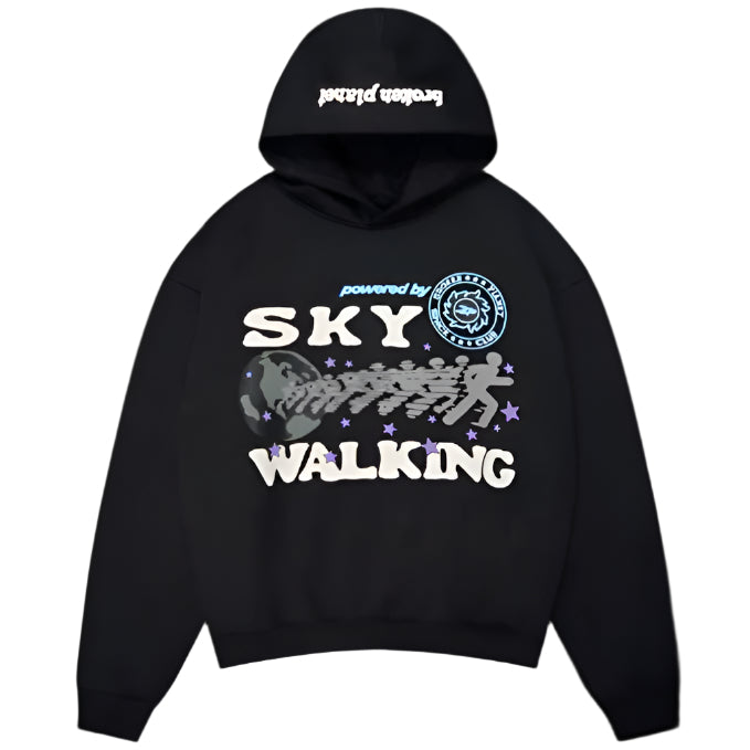 Broken Planet Sky Walking Hoodie - Midnight Black