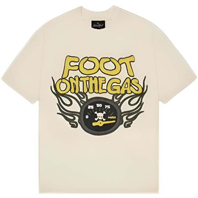 Broken Planet Foot On The Gas T-Shirt - Vanilla White