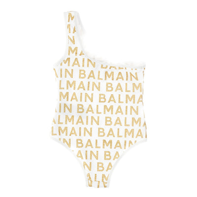 BALMAIN KIDS Logo Print One-Piece Swimsuit