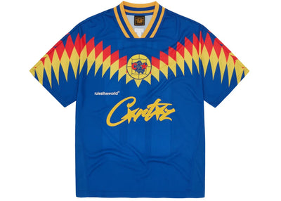 Corteiz Club RTW Blue Football Jersey: Authentic Retro SS23 Mens Sportswear Top