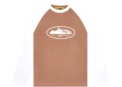 Corteiz Men's Raglan Long Sleeve Brown T-Shirt - FW22 Streetwear Top