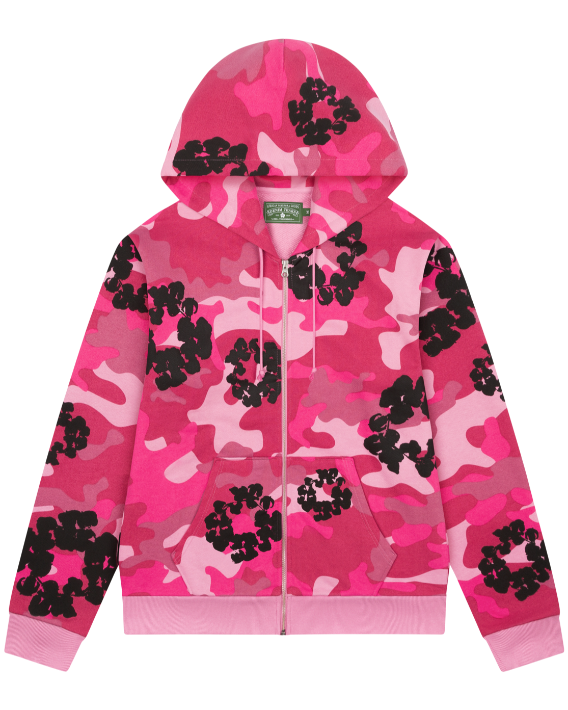 Denim Tears - Pink Camo Cotton Wreath Zip Up Hoodie