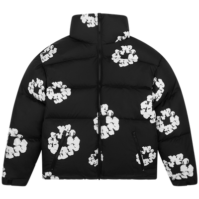 Denim Tears Cotton Wreath Black Down-Filled Puffer Jacket Warmth