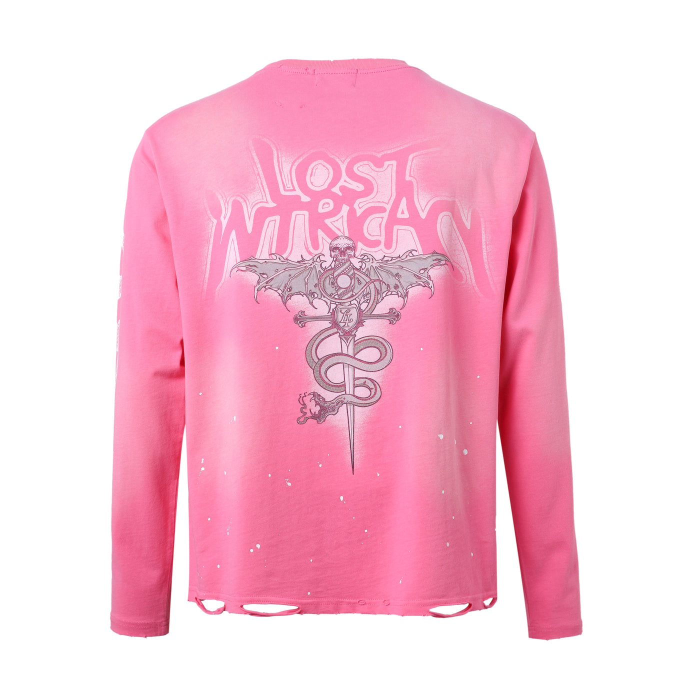 Lost Intricacy Women's Pink Angel Long Sleeve Top