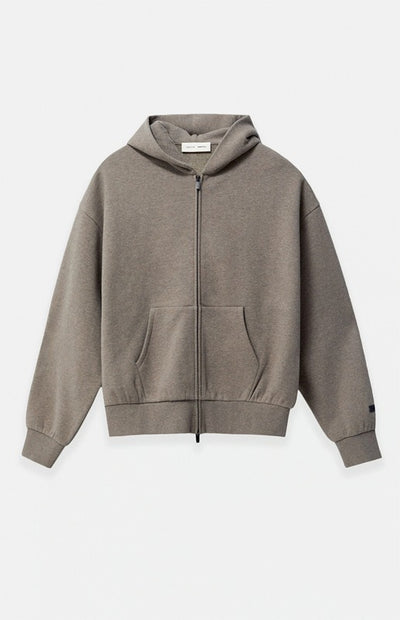 FEAR OF GOD ESSENTIALS Metallic Logo Full Zip Hoodie ‘Homestead Heather’ SP25